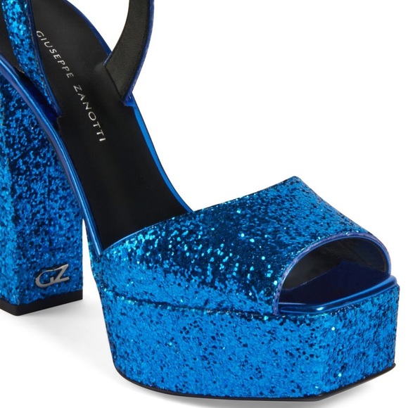 giuseppe zanotti🔹elec blue glitter platform heels - Picture 3 of 8